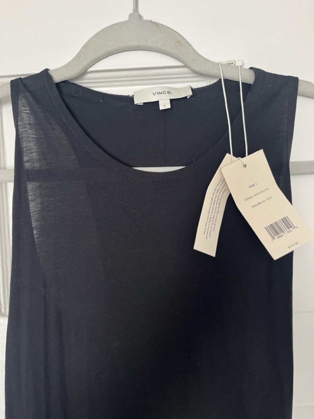 Vince black pima cotton racerback twist tank midi dress NWT SZ S - Picture 3 of 6